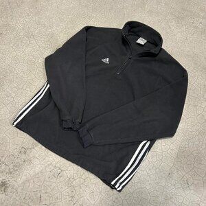 Black and White Adidas Fleece Zip Up